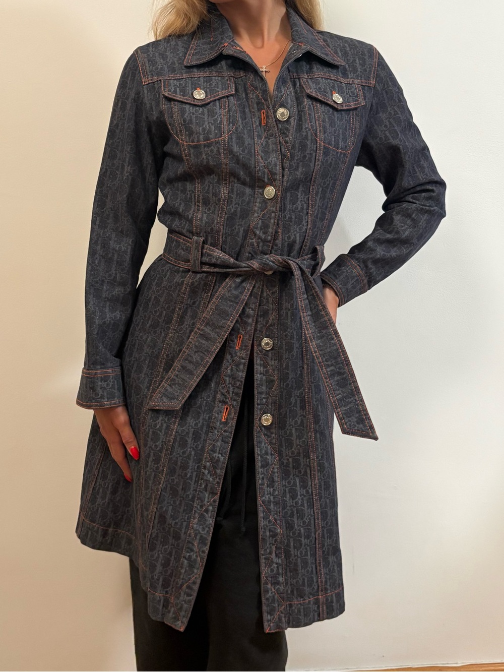 Vintage 2006 Dior Monogram Flight Trench Coat Jacket